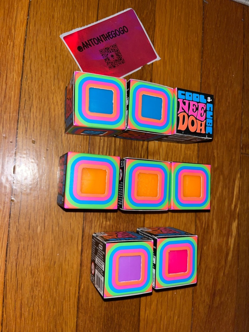 New! NEE DOH Cool Cube Mini Cube Squishy Stress Balls 1  Pick Color
